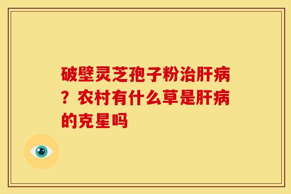 破壁灵芝孢子粉？农村有什么草是的克星吗