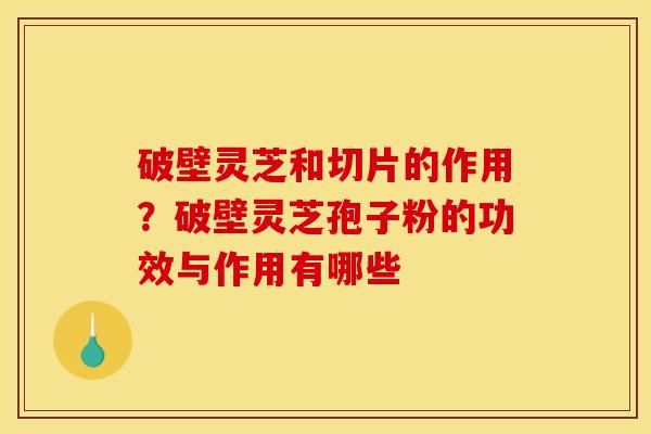 破壁灵芝和切片的作用?破壁灵芝孢子粉的功效与作用有哪些 破壁灵芝和切片的作用?破壁灵芝孢子粉的功效与作用有哪些