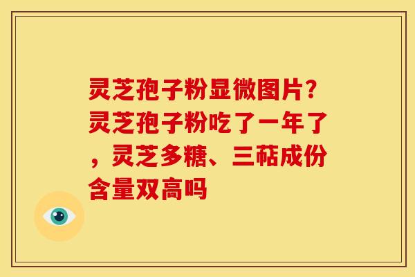 灵芝孢子粉显微图片?灵芝孢子粉吃了一年了,灵芝多糖、三萜成份含量双高吗 灵芝孢子粉显微图片?灵芝孢子粉吃了一年了,灵芝多糖、三萜成份含量双高吗