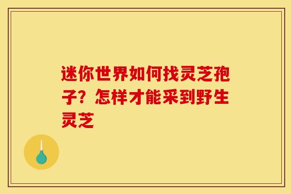 迷你世界如何找灵芝孢子？怎样才能采到野生灵芝