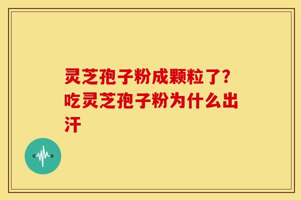 灵芝孢子粉成颗粒了?吃灵芝孢子粉为什么出汗 灵芝孢子粉成颗粒了?吃灵芝孢子粉为什么出汗