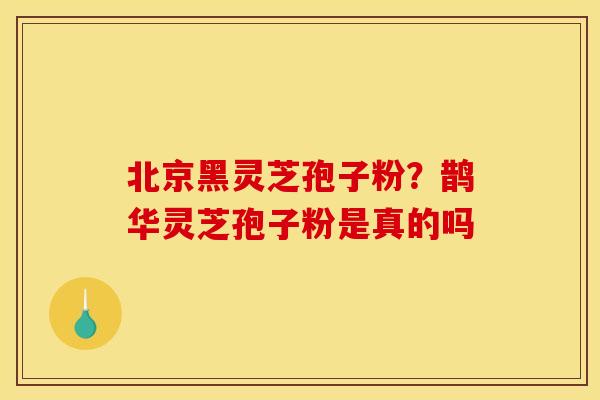 北京黑灵芝孢子粉?鹊华灵芝孢子粉是真的吗 北京黑灵芝孢子粉?鹊华灵芝孢子粉是真的吗