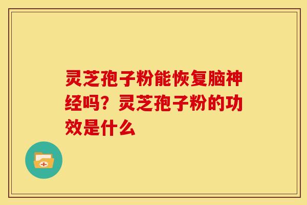 灵芝孢子粉能恢复脑吗?灵芝孢子粉的功效是什么 灵芝孢子粉能恢复脑吗?灵芝孢子粉的功效是什么