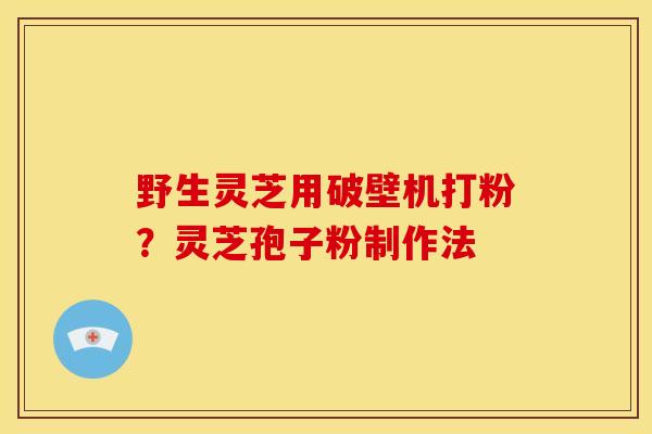 野生灵芝用破壁机打粉?灵芝孢子粉制作法 野生灵芝用破壁机打粉?灵芝孢子粉制作法