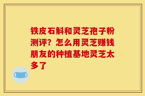 铁皮石斛和灵芝孢子粉测评?怎么用灵芝赚钱朋友的种植基地灵芝太多了 铁皮石斛和灵芝孢子粉测评?怎么用灵芝赚钱朋友的种植基地灵芝太多了