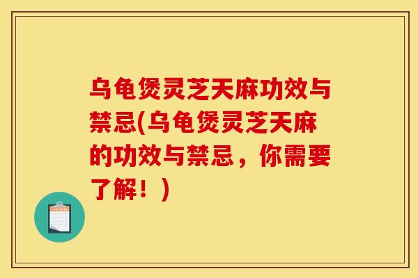 乌龟煲灵芝天麻功效与禁忌(乌龟煲灵芝天麻的功效与禁忌，你需要了解！)