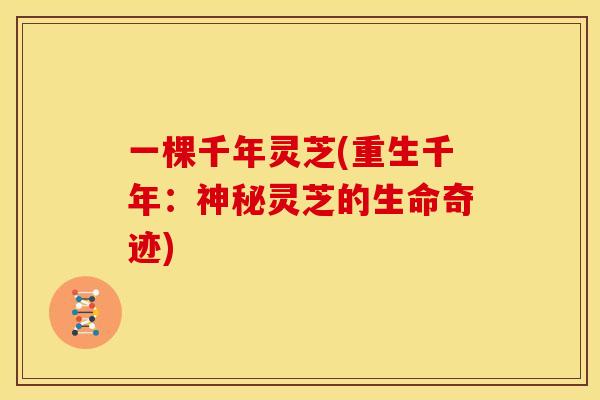 一棵千年灵芝(重生千年:神秘灵芝的生命奇迹) 一棵千年灵芝(重生千年:神秘灵芝的生命奇迹)