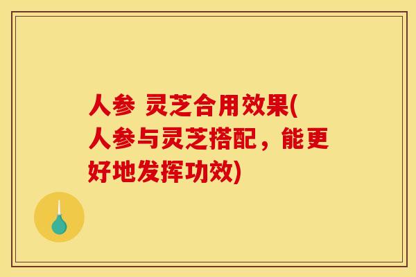 人参 灵芝合用效果(人参与灵芝搭配,能更好地发挥功效) 人参 灵芝合用效果(人参与灵芝搭配,能更好地发挥功效)