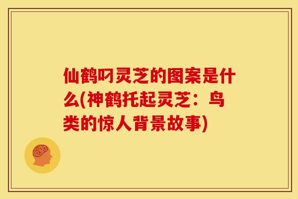 仙鹤叼灵芝的图案是什么(神鹤托起灵芝:鸟类的惊人背景故事) 仙鹤叼灵芝的图案是什么(神鹤托起灵芝:鸟类的惊人背景故事)