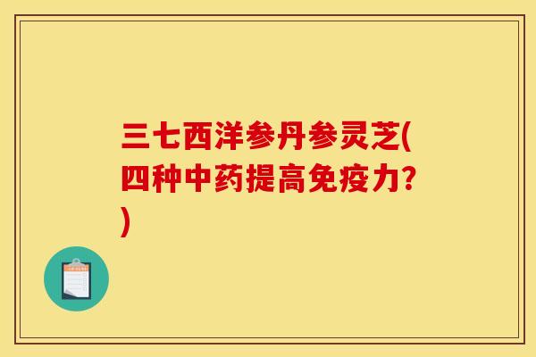三七西洋参丹参灵芝(四种提高免疫力?) 三七西洋参丹参灵芝(四种提高免疫力?)