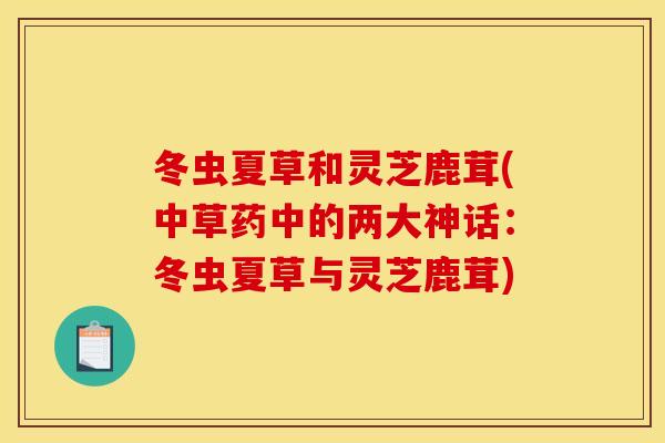 冬虫夏草和灵芝鹿茸(中草药中的两大神话:冬虫夏草与灵芝鹿茸) 冬虫夏草和灵芝鹿茸(中草药中的两大神话:冬虫夏草与灵芝鹿茸)