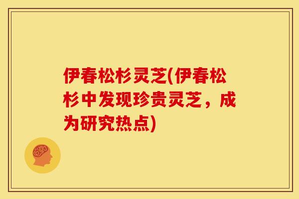 伊春松杉灵芝(伊春松杉中发现珍贵灵芝,成为研究热点) 伊春松杉灵芝(伊春松杉中发现珍贵灵芝,成为研究热点)