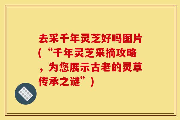 去采千年灵芝好吗图片(“千年灵芝采摘攻略,为您展示古老的灵草传承之谜”) 去采千年灵芝好吗图片(“千年灵芝采摘攻略,为您展示古老的灵草传承之谜”)