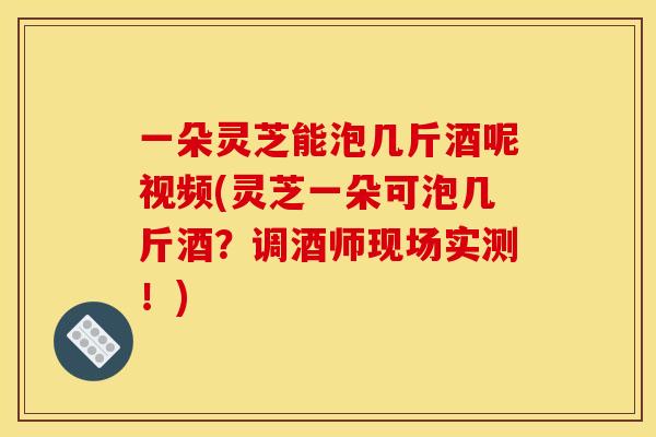 一朵灵芝能泡几斤酒呢视频(灵芝一朵可泡几斤酒?调酒师现场实测!) 一朵灵芝能泡几斤酒呢视频(灵芝一朵可泡几斤酒?调酒师现场实测!)