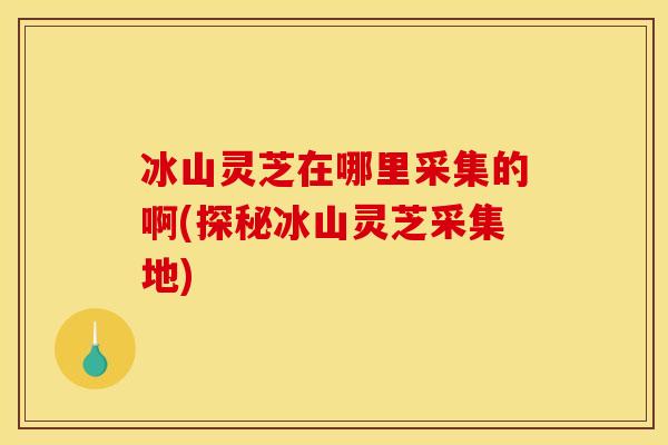 冰山灵芝在哪里采集的啊(探秘冰山灵芝采集地) 冰山灵芝在哪里采集的啊(探秘冰山灵芝采集地)