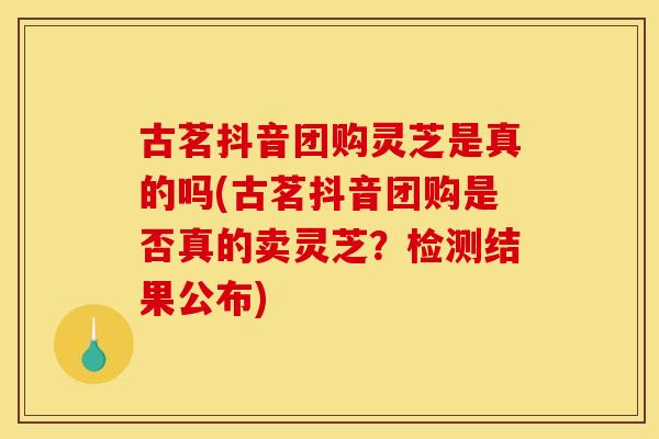 古茗抖音团购灵芝是真的吗(古茗抖音团购是否真的卖灵芝？检测结果公布)