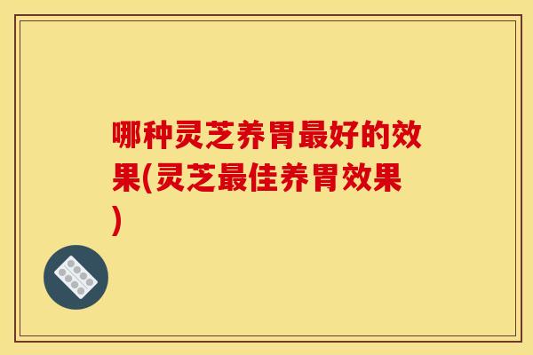 哪种灵芝养胃好的效果(灵芝佳养胃效果) 哪种灵芝养胃好的效果(灵芝佳养胃效果)