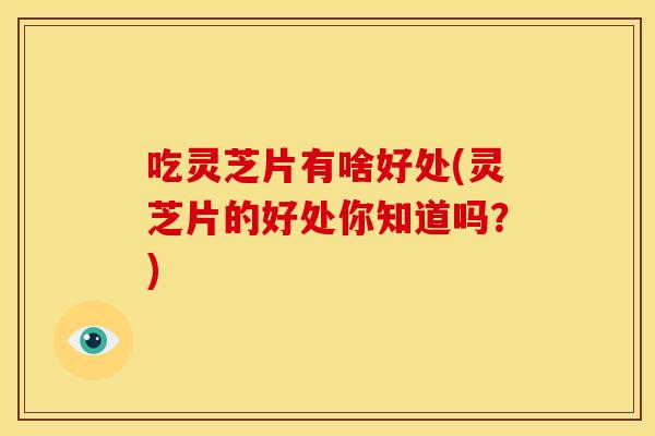 吃灵芝片有啥好处(灵芝片的好处你知道吗?) 吃灵芝片有啥好处(灵芝片的好处你知道吗?)