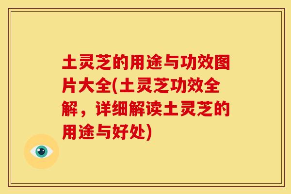 土灵芝的用途与功效图片大全(土灵芝功效全解,详细解读土灵芝的用途与好处) 土灵芝的用途与功效图片大全(土灵芝功效全解,详细解读土灵芝的用途与好处)