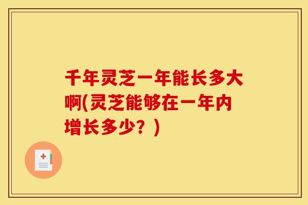 千年灵芝一年能长多大啊(灵芝能够在一年内增长多少？)