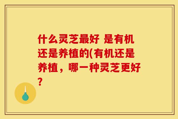 什么灵芝好 是有机还是养植的(有机还是养植，哪一种灵芝更好？