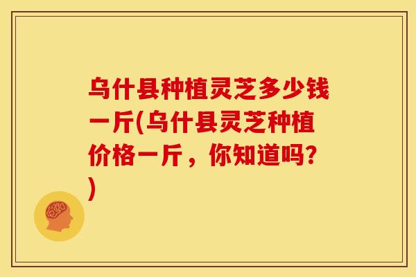 乌什县种植灵芝多少钱一斤(乌什县灵芝种植价格一斤，你知道吗？)