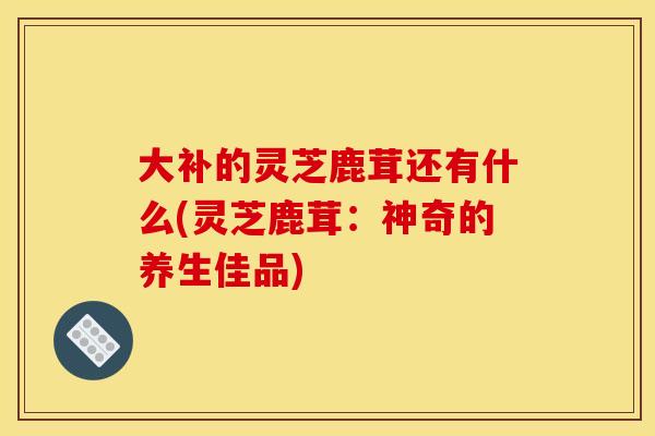 大补的灵芝鹿茸还有什么(灵芝鹿茸：神奇的养生佳品)