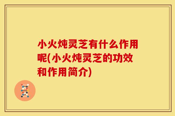 小火炖灵芝有什么作用呢(小火炖灵芝的功效和作用简介) 小火炖灵芝有什么作用呢(小火炖灵芝的功效和作用简介)