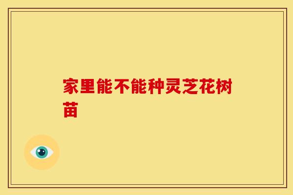 家里能不能种灵芝花树苗