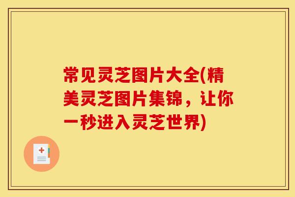 常见灵芝图片大全(精美灵芝图片集锦,让你一秒进入灵芝世界) 常见灵芝图片大全(精美灵芝图片集锦,让你一秒进入灵芝世界)