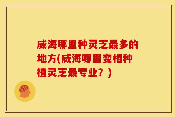 威海哪里种灵芝最多的地方(威海哪里变相种植灵芝最专业？)