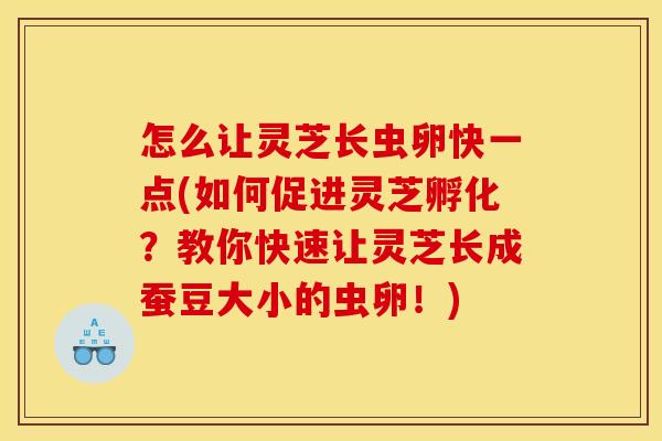 怎么让灵芝长虫卵快一点(如何促进灵芝孵化？教你快速让灵芝长成蚕豆大小的虫卵！)