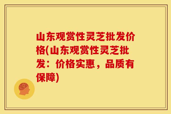 山东观赏性灵芝批发价格(山东观赏性灵芝批发：价格实惠，品质有保障)