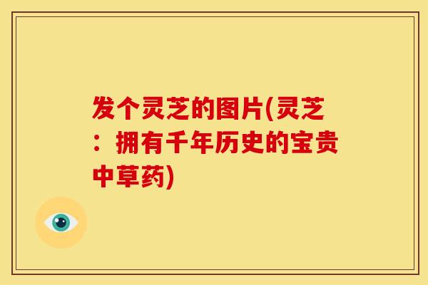 发个灵芝的图片(灵芝：拥有千年历史的宝贵中草药)