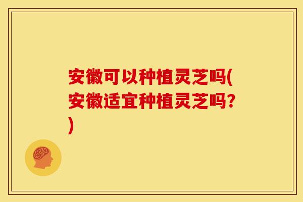 安徽可以种植灵芝吗(安徽适宜种植灵芝吗?) 安徽可以种植灵芝吗(安徽适宜种植灵芝吗?)