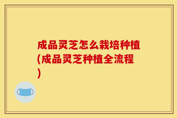 成品灵芝怎么栽培种植(成品灵芝种植全流程) 成品灵芝怎么栽培种植(成品灵芝种植全流程)