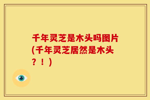 千年灵芝是木头吗图片(千年灵芝居然是木头?!) 千年灵芝是木头吗图片(千年灵芝居然是木头?!)