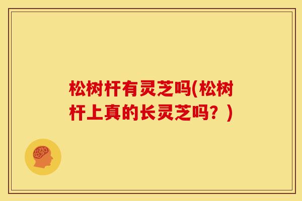 松树杆有灵芝吗(松树杆上真的长灵芝吗?) 松树杆有灵芝吗(松树杆上真的长灵芝吗?)