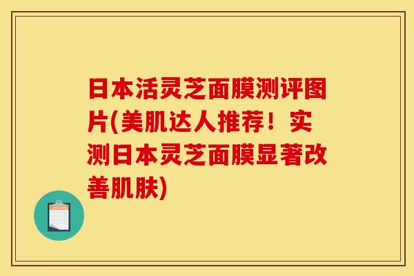日本活灵芝面膜测评图片(美肌达人推荐!实测日本灵芝面膜显著改善) 日本活灵芝面膜测评图片(美肌达人推荐!实测日本灵芝面膜显著改善)