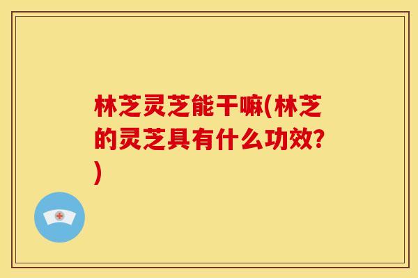 林芝灵芝能干嘛(林芝的灵芝具有什么功效?) 林芝灵芝能干嘛(林芝的灵芝具有什么功效?)
