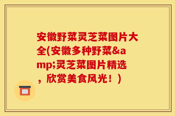 安徽野菜灵芝菜图片大全(安徽多种野菜&灵芝菜图片精选,欣赏美食风光!) 安徽野菜灵芝菜图片大全(安徽多种野菜&灵芝菜图片精选,欣赏美食风光!)