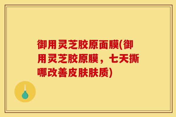 御用灵芝胶原面膜(御用灵芝胶原膜,七天撕哪改善肤质) 御用灵芝胶原面膜(御用灵芝胶原膜,七天撕哪改善肤质)