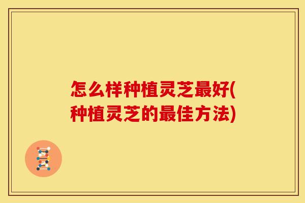 怎么样种植灵芝好(种植灵芝的佳方法) 怎么样种植灵芝好(种植灵芝的佳方法)