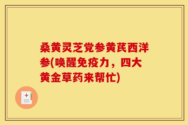 桑黄灵芝党参黄芪西洋参(唤醒免疫力,四大黄金草药来帮忙) 桑黄灵芝党参黄芪西洋参(唤醒免疫力,四大黄金草药来帮忙)