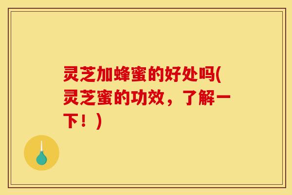 灵芝加蜂蜜的好处吗(灵芝蜜的功效,了解一下!) 灵芝加蜂蜜的好处吗(灵芝蜜的功效,了解一下!)