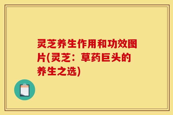 灵芝养生作用和功效图片(灵芝:草药巨头的养生之选) 灵芝养生作用和功效图片(灵芝:草药巨头的养生之选)