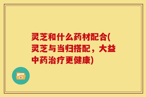 灵芝和什么药材配合(灵芝与当归搭配，大益更健康)