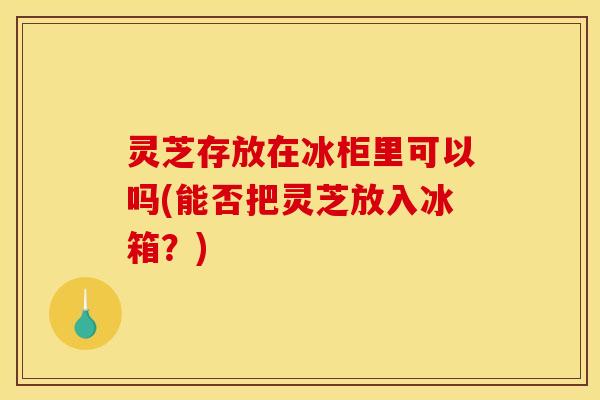 灵芝存放在冰柜里可以吗(能否把灵芝放入冰箱?) 灵芝存放在冰柜里可以吗(能否把灵芝放入冰箱?)