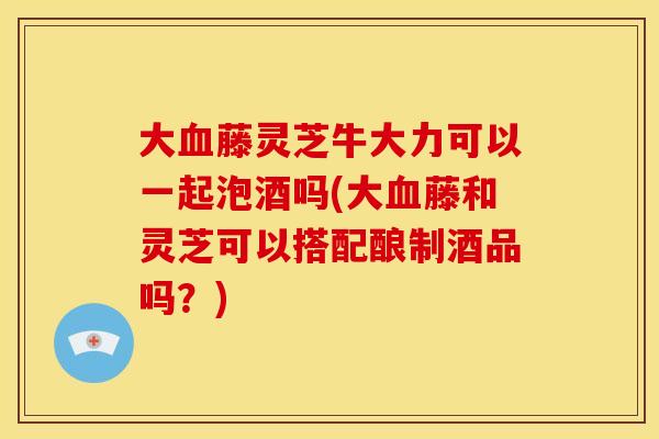 大藤灵芝牛大力可以一起泡酒吗(大藤和灵芝可以搭配酿制酒品吗？)