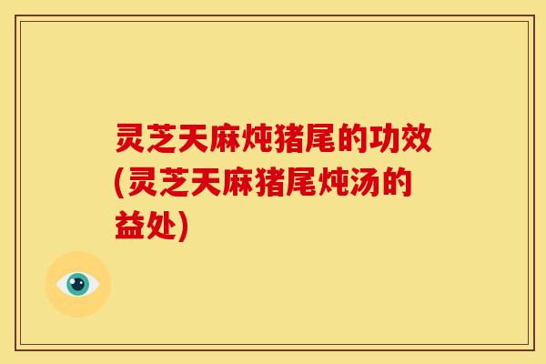 灵芝天麻炖猪尾的功效(灵芝天麻猪尾炖汤的益处) 灵芝天麻炖猪尾的功效(灵芝天麻猪尾炖汤的益处)